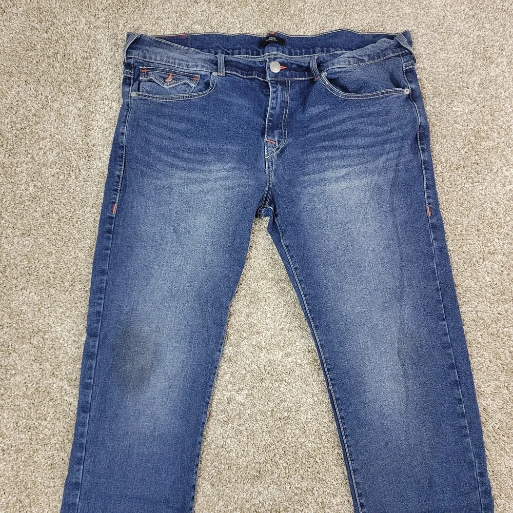 True Religion Geno Relaxed Slim Mens 38 Blue Denim Stretch 5 Pocket Jeans